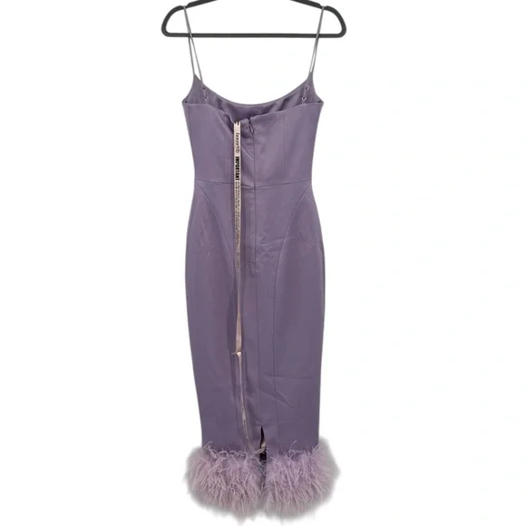 House of CB Lilac Feather-Hem Midi Dress - Picture 4 of 11